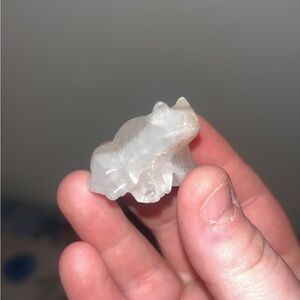 Carved Fire Quartz Frog Figurine